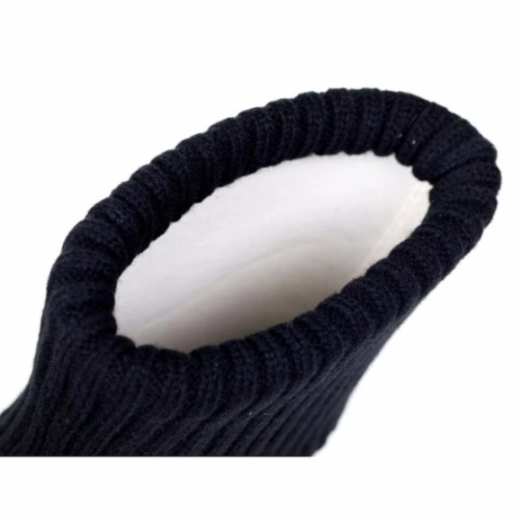 Women Rubber Rain Boots 8" Black Sock Cuff Booties - Picture 4 of 4